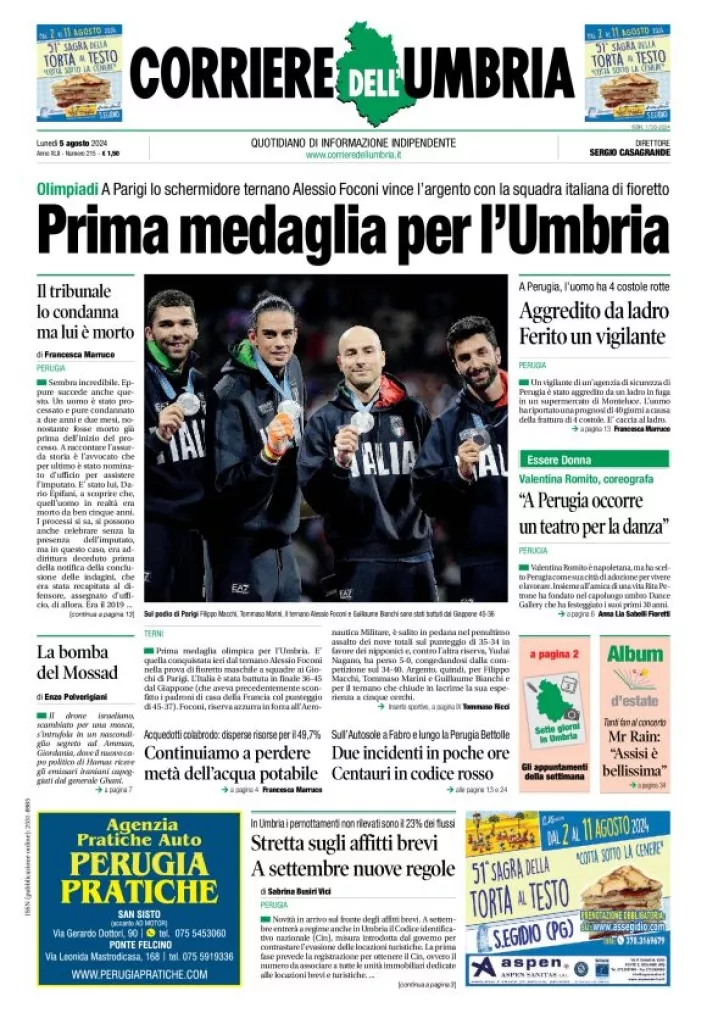 Prima-pagina-corriere umbria-del-2024-08-05